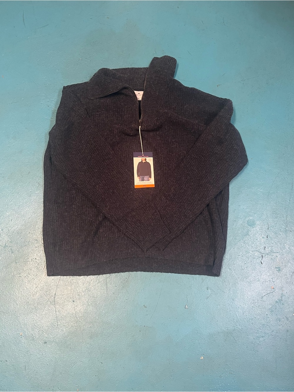 Woman’s Dark Charcoal Quarter-Zip Sweater